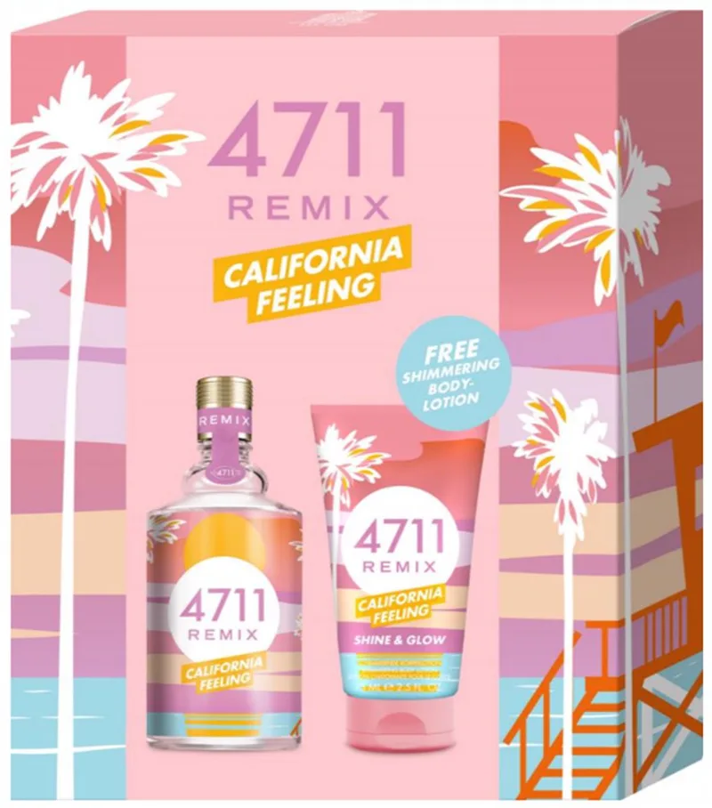 Remix California Feeling Eau De Cologne Spray 100 ml + Body Lotion 75 ml - Geschenkset fra 4711 – produktbillede