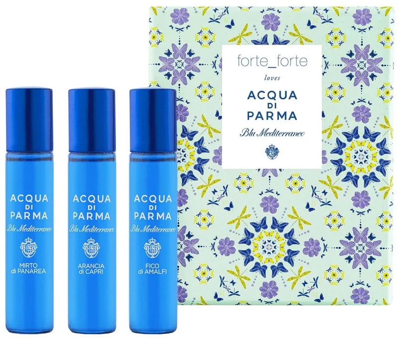 BLU MEDITERRANEO DISCOVERY SET 12ML ARANCIA DI CAPRI EDT + 12ML FICO DI AMALFI EDT + 12ML MIRTO DI PANAREA EDT 1 STUK fra Acqua di Parma – produktbillede