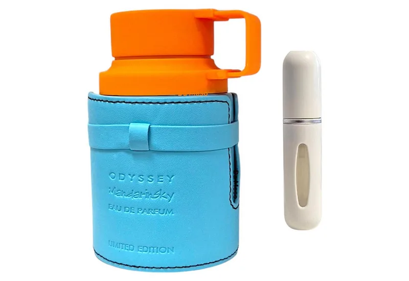 Duft-Set Odyssey Mandarin Sky EDP 60 ml + Parfümzerstäuber (leer) van Armaf – productfoto