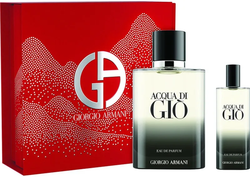 Acqua di Gio Giftset - 100 ml eau de parfum spray + 15 ml eau de parfum spray - cadeauset voor heren fra Giorgio Armani – produktbillede