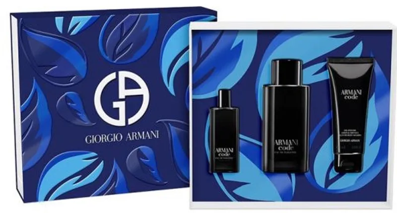 Code Homme Gift Set 125 Ml Eau De Toilette 75 Ml Shower Gel And 15 Ml Miniature von Giorgio Armani – Produktfoto