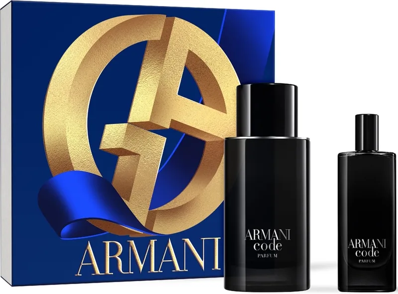 Code Homme Giftset - 125 ml hervulbare parfum spray + 15 ml parfum spray - cadeauset voor heren fra Giorgio Armani – produktbillede