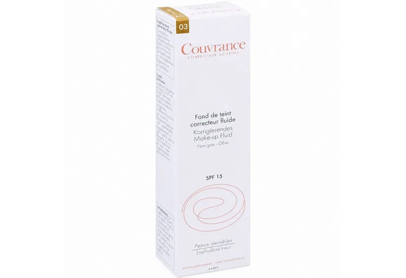 Feuchtigkeitscreme Couvrance korrigier.Make-up Fluid sand 3.0 de Avène – photo du produit
