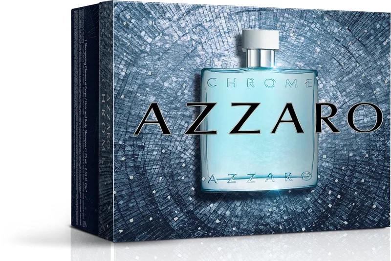 Chrome Eau de Toilette Geschenkset - Citrus aquatisch parfum voor heren - 50ml en 10ml fra Azzaro – produktbillede