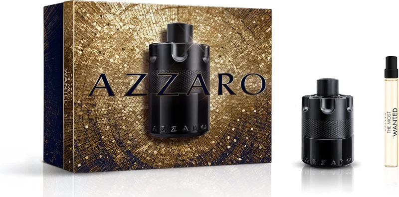 The Most Wanted Eau de Parfum Intense Geschenkset - Fougère houtachtig amberachtig parfum voor heren - 50ml en 10ml de Azzaro – photo du produit