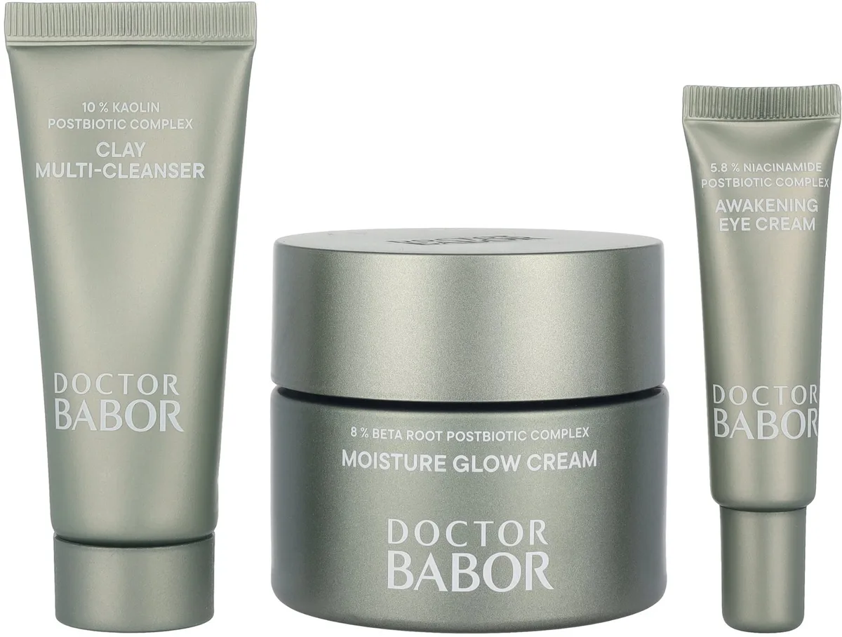 Doctor Microbiomic Face Care Set 77 ml - Glow Cream 50 ml/Eye Cream 7ml/Clay Multi-Cleanser 20ml von Babor – Produktfoto