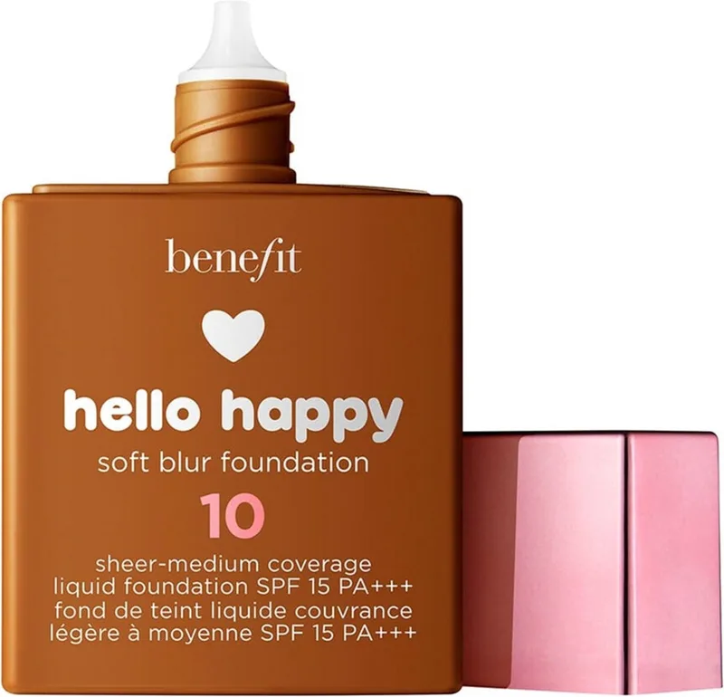 Hello Happy Soft Blur Foundation 10 Deep Warm 30 ml fra Benefit i Beige – produktbillede