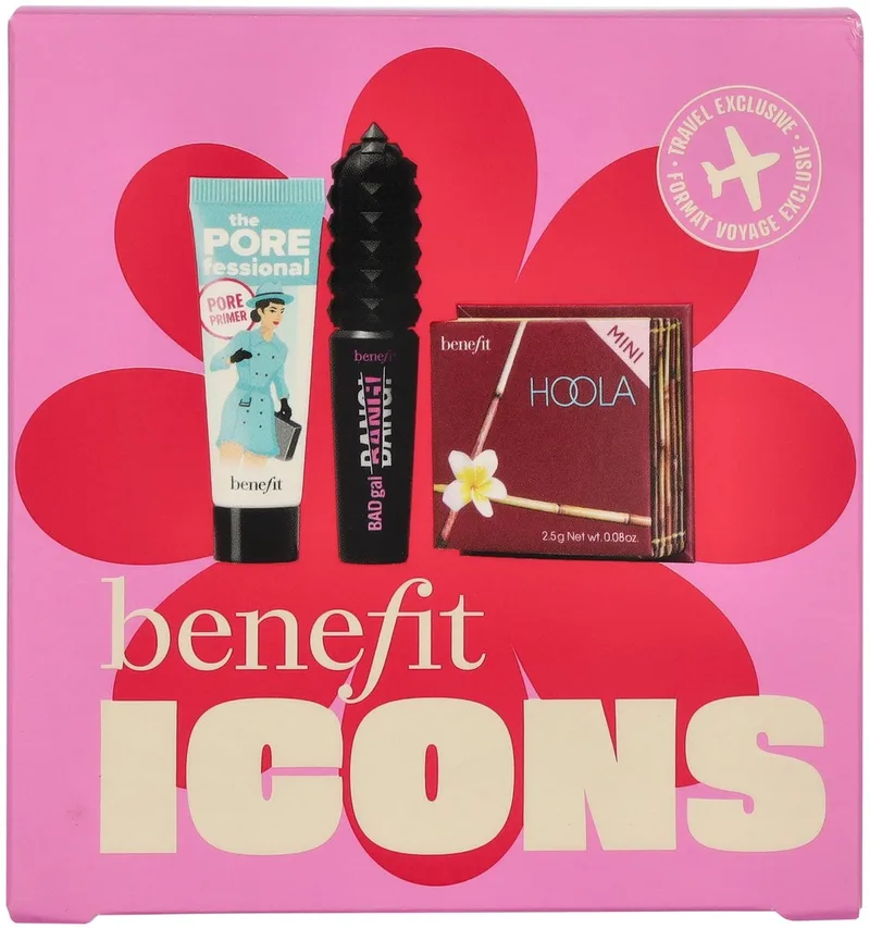 Icons Makeup Set 14 g - The Porefessional Primer 7,5 ml / BADGal Bang! Mascara 4 g / Hoola Bronzer 2,5 g by Benefit in The Porefessional Primer 7, 5 ml, BADGal Bang! Mascara 4 g, Hoola Bronzer 2, 5 g – product photo