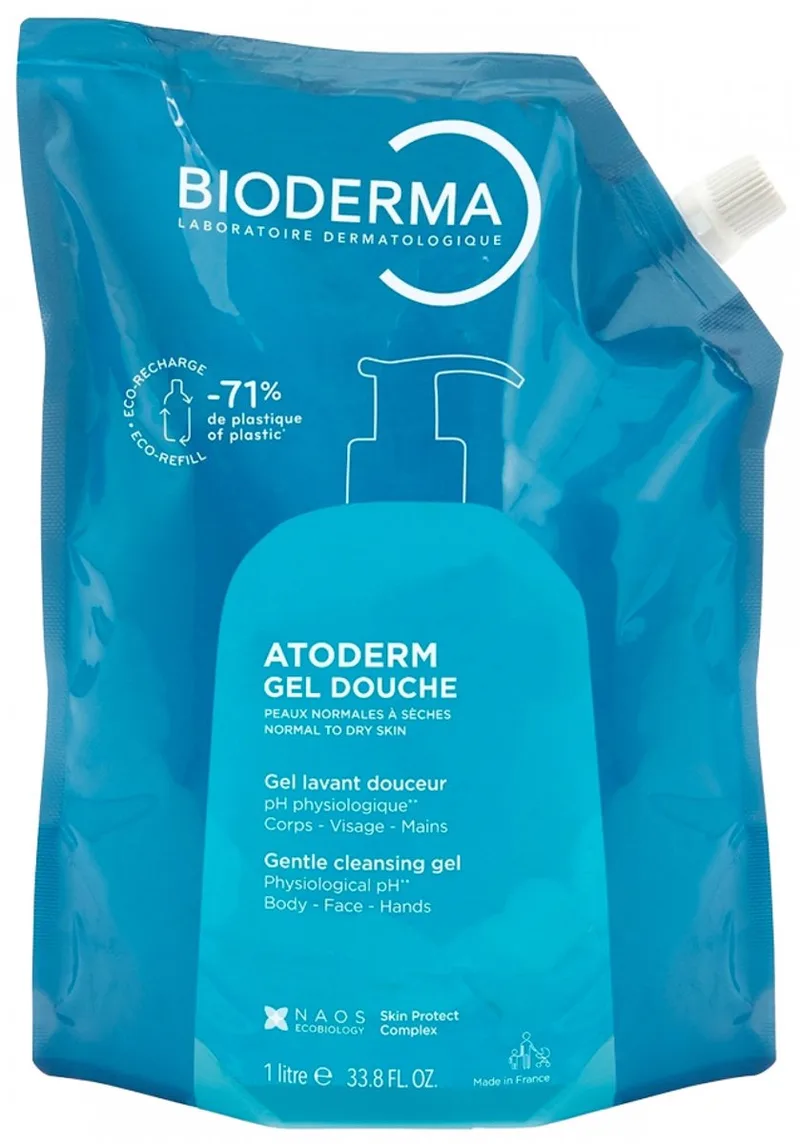 Atoderm – Ultra Gentle Douchegel – Eco Refill – Voor Droge & Gevoelige Huid von Bioderma in 1000 ml – Produktfoto