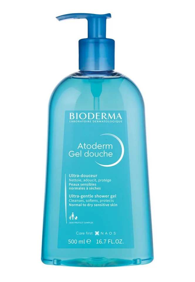 Duschpflege Atoderm Gel douche, verbessert die Feuchtigkeitsversorgung in der Haut von Bioderma – Produktfoto