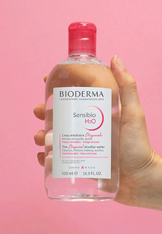 Make-up-Entferner Sensibio H2O Mizellenreinigungswasser: 2x500ml zum Angebotspreis, Reinigung, Make-up-Entferner, Gesichtswasser - 3 in 1 van Bioderma – productfoto 4 van 4