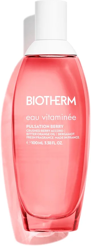 Body Mist – Eau Vitaminée Pulsation Berry – Verfrissende Fruitige Bodymist – Noten van Framboos, Bergamot, Sinaasappelolie & Cederhout fra Biotherm i 100 ml – produktbillede 1 af 4