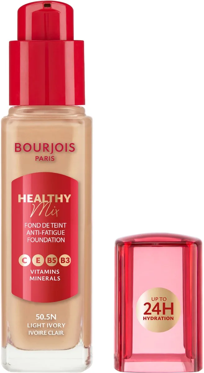 Healthy Mix Anti-Fatigue Foundation - 50.5N - 30 ml van Bourjois in 50.5N Light Ivory – productfoto