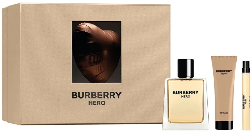 Hero EDT Gift Set 100 Ml Eau De Toilette 75 Ml Shower Gel And 10 Ml EDT Spray de Burberry en Beige – photo du produit