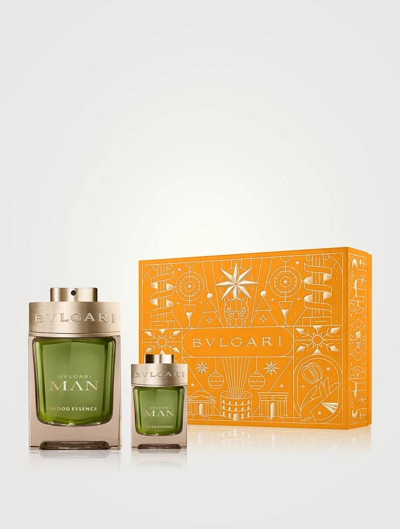 Man Wood Essence Giftset - 100 ml eau de parfum spray + 15 ml eau de parfum tasspray - cadeauset voor heren fra Bvlgari – produktbillede