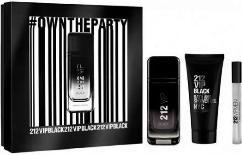 Carolina Herrera 212 VIP BLACK 100ML SET +DG 100 ml + Eau de Parfum spray 10 ml von Carolina Herrera – Produktfoto