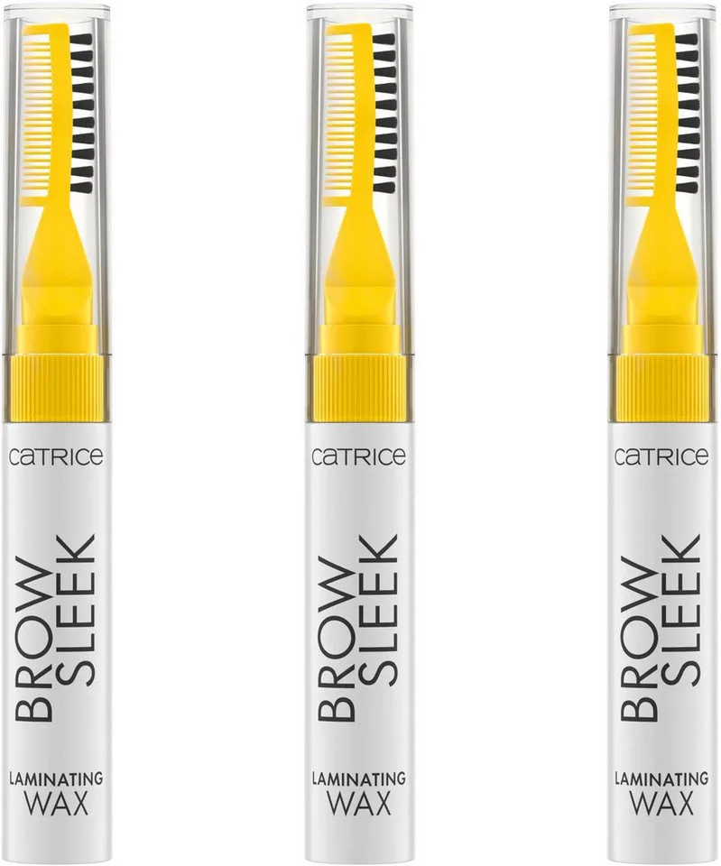 Augenbrauen-Gel Brow Sleek Laminating Wax, 3-tlg., mit doppelseitiger Bürste fra Catrice i Hvid – produktbillede 1 af 5