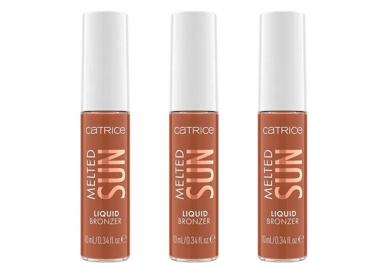 Bronzer-Puder MELTED SUN LIQUID BRONZER, 3-tlg., cremige Textur, matt, aufbaubare Deckkraft, leicht verblendbar. de Catrice en Marron – photo du produit 1 sur 5