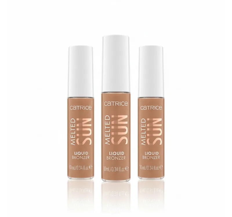 Bronzer-Puder MELTED SUN LIQUID BRONZER, 3-tlg., cremige Textur, matt, aufbaubare Deckkraft, leicht verblendbar. by Catrice in Brown – product photo 1 of 5
