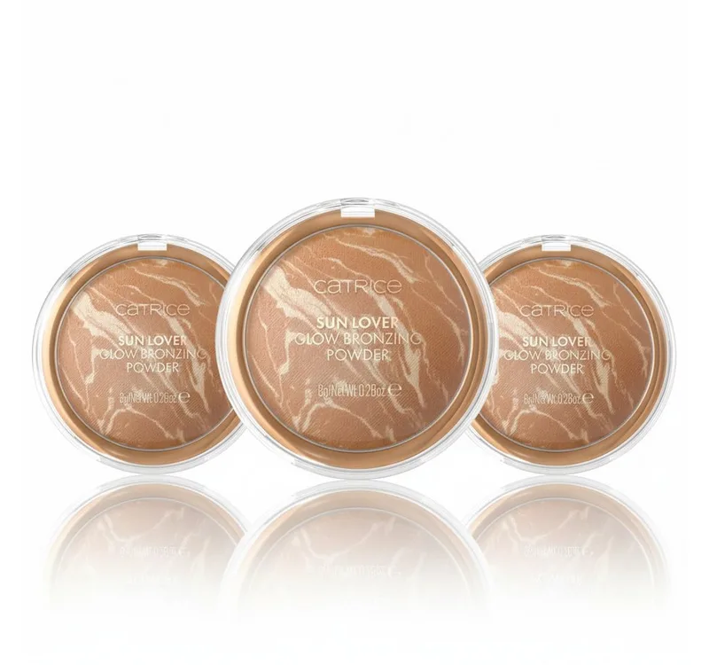 Bronzer-Puder SUN LOVER GLOW BRONZING POWDER, 3-tlg., mit lichtreflektierenden Pigmenten für einen sunkissed Look fra Catrice i Brun – produktbillede 1 af 5