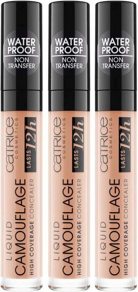 Concealer LIQUID CAMOUFLAGE HIGH COVERAGE CONCEALER, 3er Pack, mit optimaler Deckkraft von Catrice in Beige – Produktfoto