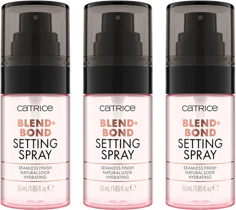 Fixierspray BLEND + BOND SETTING SPRAY, 3-tlg., Multitalent für perfektes Verblenden und Fixieren fra Catrice i Hvid – produktbillede 1 af 4