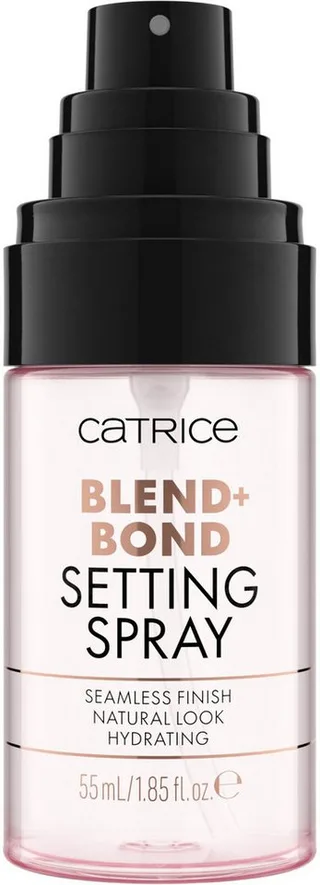 Fixierspray BLEND + BOND SETTING SPRAY, 3-tlg., Multitalent für perfektes Verblenden und Fixieren fra Catrice i Hvid – produktbillede 2 af 4