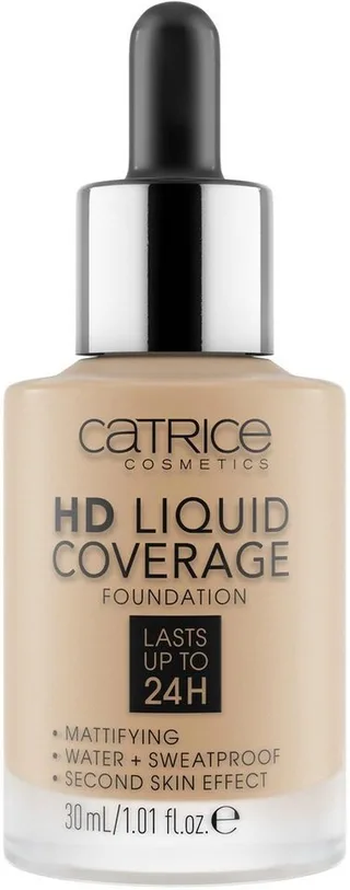 Foundation HD LIQUID COVERAGE FOUNDATION, mit leichter Textur von Catrice in Braun – Produktfoto 1 von 2