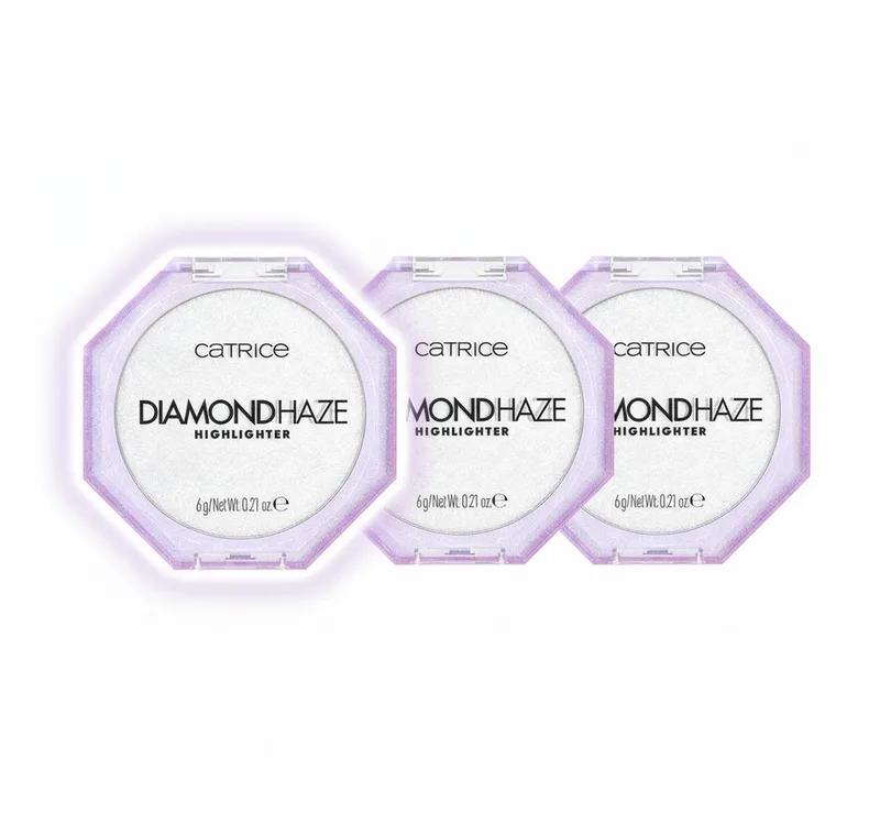 Highlighter Diamond Haze Highlighter, 3-tlg., Mit 3D-Glitzerpartikel, leicht auftragbar, für alle Hauttöne geeignet. van Catrice in Wit – productfoto 1 van 5