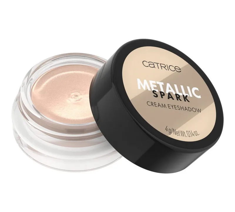 Lidschatten Metallic Spark Cream Eyeshadow, 3-tlg., Wischfest, lange Haltbarkeit, cremig, metallisch funkelndes Finish. fra Catrice i Beige – produktbillede 2 af 4