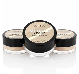 Lidschatten Metallic Spark Cream Eyeshadow, 3-tlg., Wischfest, lange Haltbarkeit, cremig, metallisch funkelndes Finish. fra Catrice i Beige – produktbillede 1 af 4