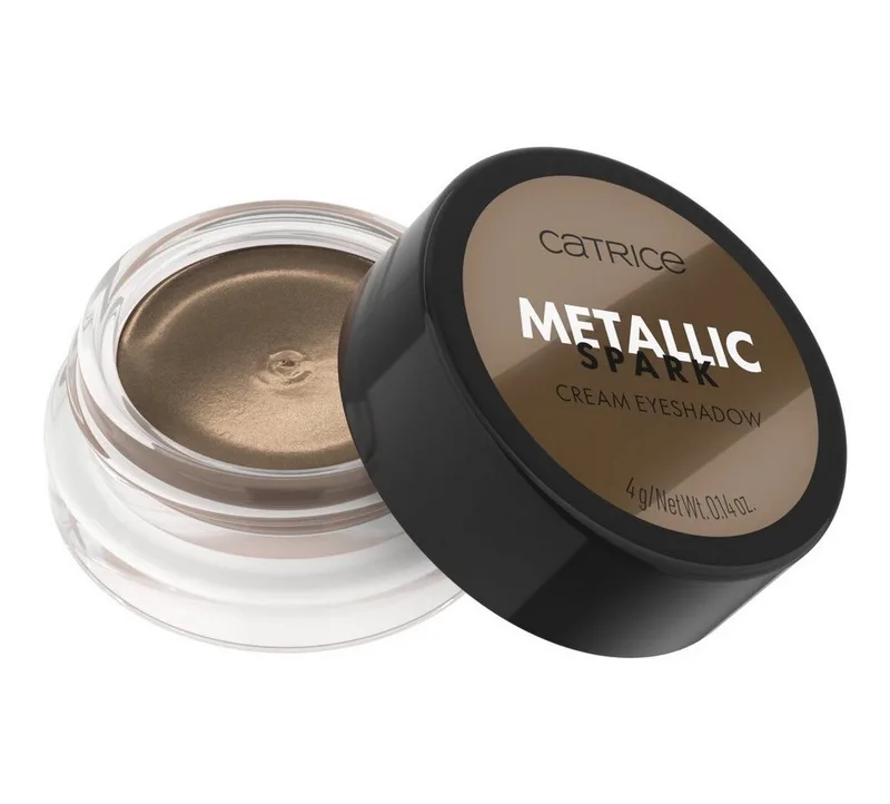 Lidschatten Metallic Spark Cream Eyeshadow, 3-tlg., Wischfest, lange Haltbarkeit, cremig, metallisch funkelndes Finish. fra Catrice i Brun – produktbillede 2 af 4