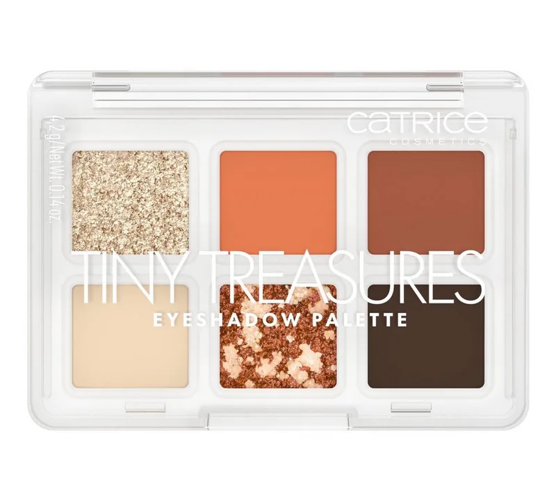 Lidschatten-Palette TINY TREASURES EYESHADOW PALETTE, Matt, schimmernd und metallisch, kompakt und reisefreundlich, vegan. van Catrice in Oranje – productfoto