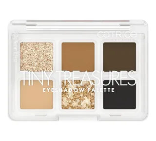 Lidschatten-Palette TINY TREASURES EYESHADOW PALETTE, Matt, schimmernd und metallisch, kompakt und reisefreundlich, vegan. fra Catrice i Brun – produktbillede 1 af 5