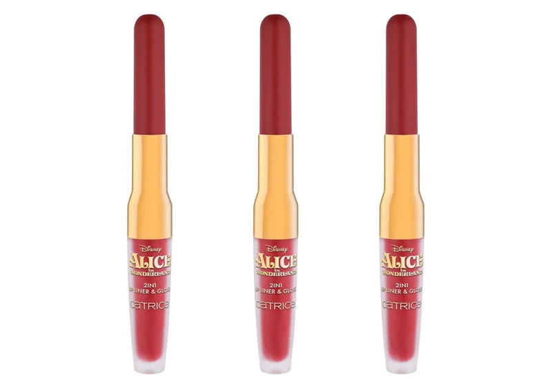 Lipgloss Disney Alice in Wonderland 2in1 Lip Liner & Gloss, 3-tlg. van Catrice in Rood – productfoto 1 van 4