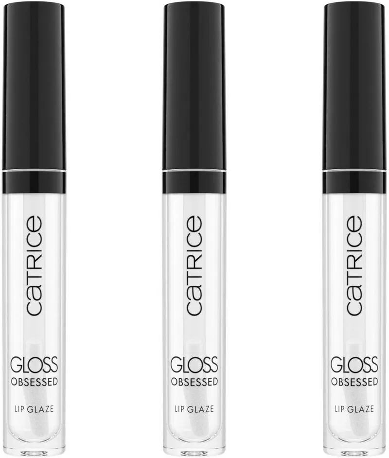 Lipgloss GLOSS OBSESSED LIP GLAZE, 3-tlg., angereichert mit Macadamia-Samenöl und Vitamin E, pflegt die Lippen fra Catrice i Hvid – produktbillede 1 af 5