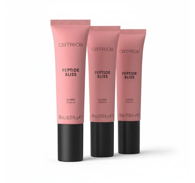 Lipgloss PEPTIDE BLISS GLOSSY LIP BALM, 3-tlg., für sinnlich aussehende Lippen von Catrice in Rosa – Produktfoto 1 von 5