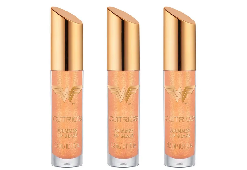 Lipgloss Wonder Woman Shimmer Lip Glaze, 3-tlg., Hochglanz-Mix aus Lippenöl und Gloss, pflegt und spendet Feuchtigkeit. by Catrice in Beige – product photo 1 of 5
