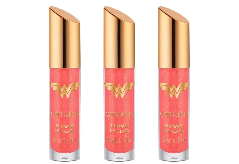 Lipgloss Wonder Woman Shimmer Lip Glaze, 3-tlg., Hochglanz-Mix aus Lippenöl und Gloss, pflegt und spendet Feuchtigkeit. by Catrice in Pink – product photo 1 of 5