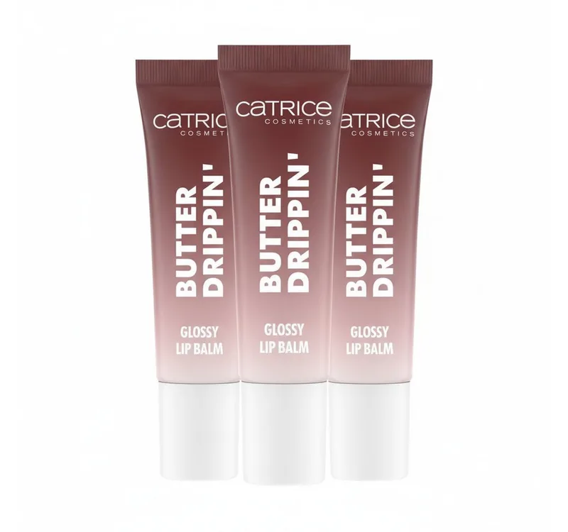 Lippenbalsam Butter Drippin' Glossy Lip Balm, 3-tlg., Dezenter Farbakzent, geschmeidig, hochglänzend, spendet Feuchtigkeit. by Catrice in Brown – product photo 1 of 5
