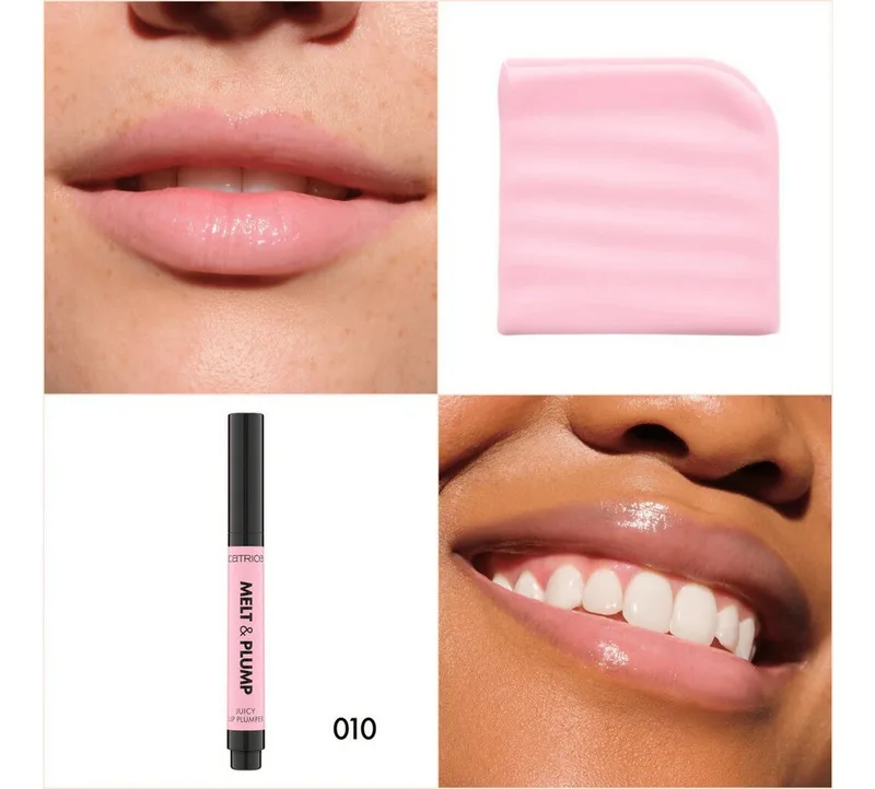 Lippenbalsam Melt & Plump Juicy Lip Plumper, 3-tlg., Sorgt für Glanz und Volumen, weiche Textur, kühlend durch Menthol. fra Catrice i Lyserød – produktbillede 4 af 5