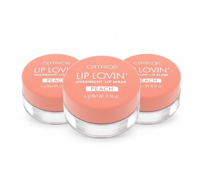 Lippenmaske Lip Lovin' Overnight Lip Mask, 3-tlg., Pflegende vegane Formel mit Pfirsicharoma und Pfirsichöl. de Catrice en Orange – photo du produit 1 sur 5