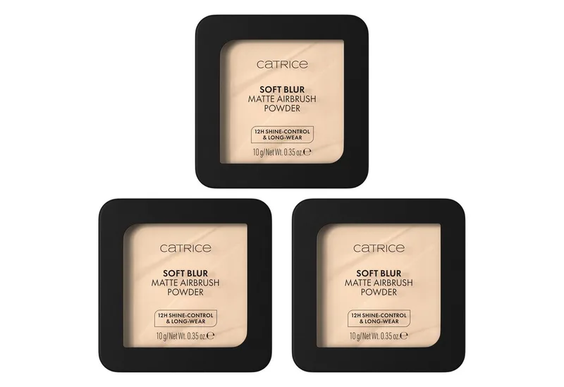 Puder SOFT BLUR MATTE AIRBRUSH POWDER, 3-tlg., mattierendes Puder mit 12h-Glanz-Kontrolle und 12h-Halt de Catrice en Beige – photo du produit