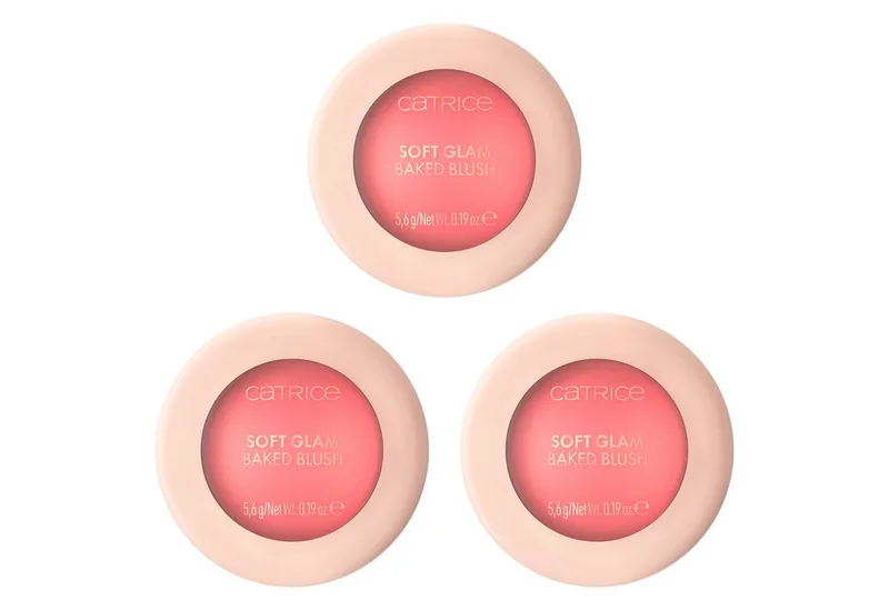 Rouge Soft Glam Baked Blush, 3-tlg., Lichtreflektierende Perlen für eine natürliche Ausstrahlung fra Catrice i Lyserød – produktbillede 1 af 5