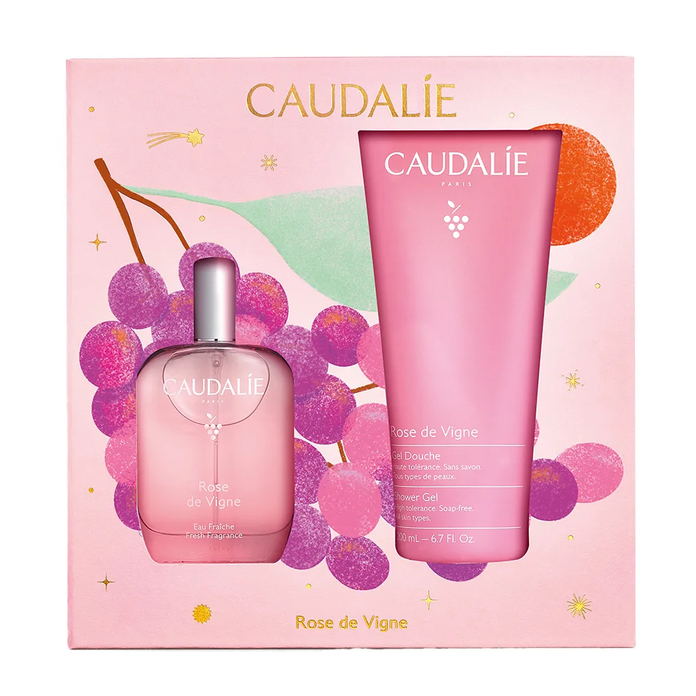 Kerst Set Rose de Vigne | Geurwater & Douchegel by Caudalie – product photo