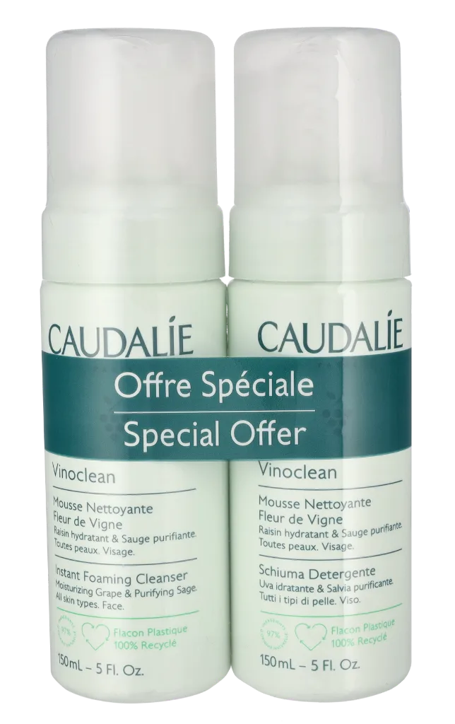 Vinoclean Instant Foaming Cleanser Duo von Caudalie in 300 ml – Produktfoto