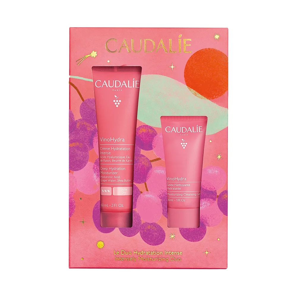 VinoHydra Intense Kerst Set | Intens Hydraterende Crème & Reinigingsgel från Caudalie – produktbild
