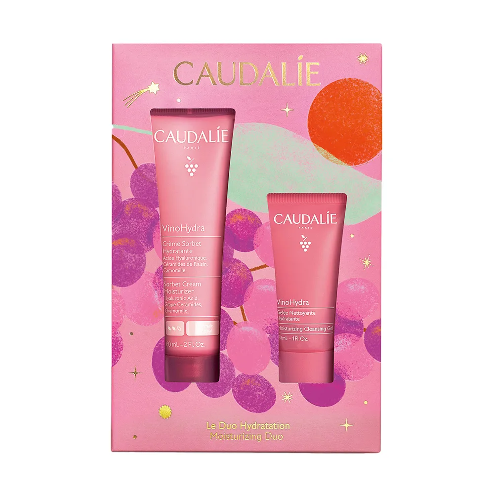 VinoHydra Kerst Set | Hydraterende Sorbetcrème & Reinigingsgel från Caudalie – produktbild