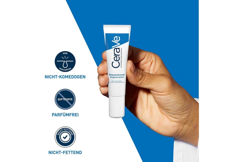 Augencreme gegen Augenringe und Schwellungen, Mit Hyaluron und 3 essenziellen Ceramiden, Regenerierende Augencreme by CeraVe – product photo 3 of 5
