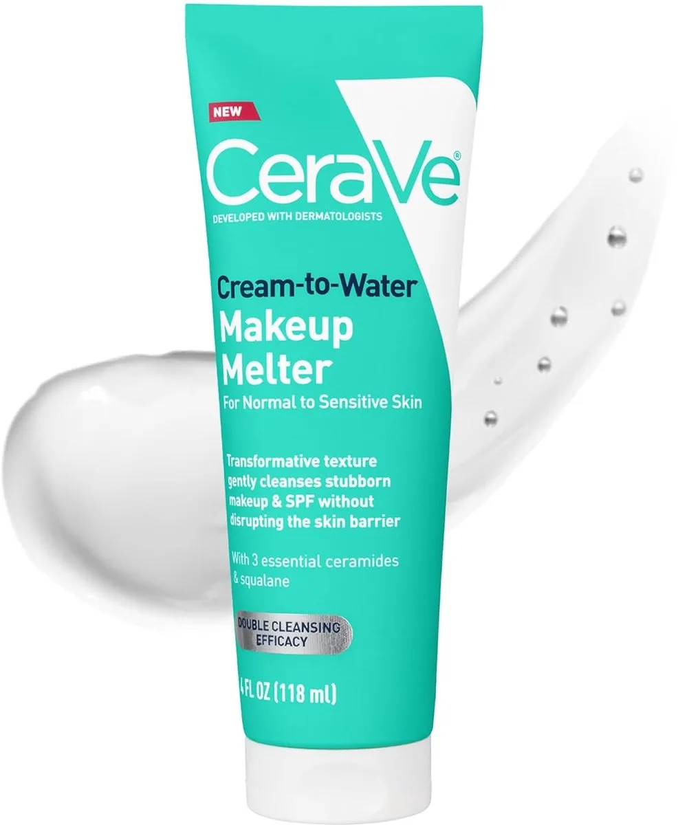 Cream-to-Water Make-up Melter - Gezichtsreiniger voor Make-up -Verwijdering & Dubbele Reiniging & 48 uur Hydratatie - Parfumvrij de CeraVe en 118 ml – photo du produit